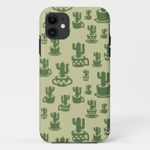 Succulent cactus silhouette in cups and pots Case-Mate iPhone case