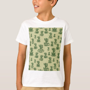 Succulent cactus silhouette in cups and pots  T-Sh T-Shirt