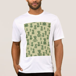 Succulent cactus silhouette in cups and pots T-Sh T-Shirt