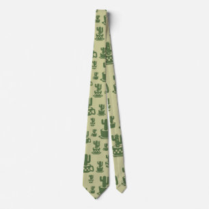 Succulent cactus silhouette in cups and pots  tie