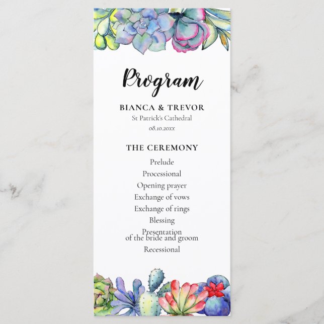 Succulent cactus watercolor programme (Front)