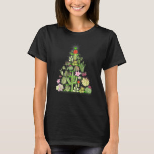 Succulent Christmas Tree Cactus Gardener Xmas Holi T-Shirt