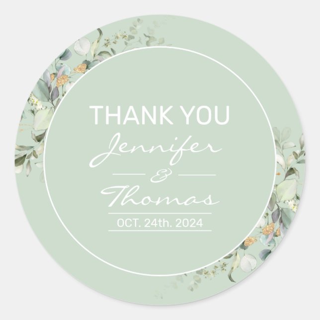 Succulent Color, Elegant Minimalism Round Sticker (Front)