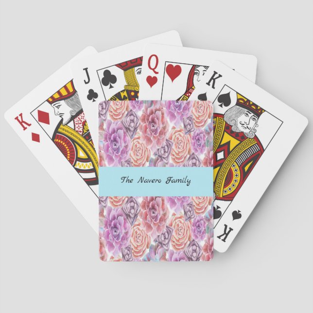 Succulent Design Playing Cards (Back)
