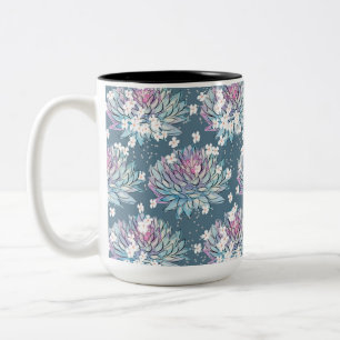 Succulent Design with Daisies Mug