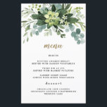 Succulent Eucalyptus Greenery Wedding Menu Cards<br><div class="desc">Design features modern elegant floral bouquets of eucalyptus branches,  magnolia leaves,  twigs,  and other botanical floral elements.</div>