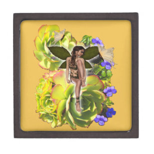 Succulent fairy jewellery box