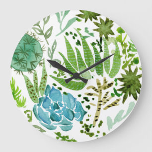 Succulent Field I Large Clock