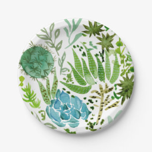 Succulent Field I Paper Plate