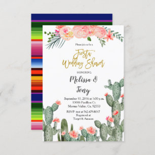 Succulent Fiesta Floral Wedding shower Invitation