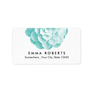 Succulent Floral Elegant Label