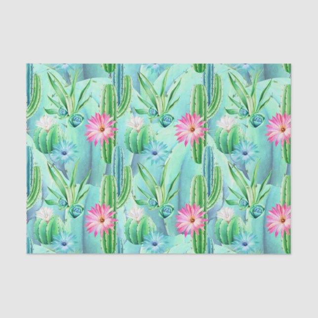 Succulent floral pattern party tissue paper (Front)