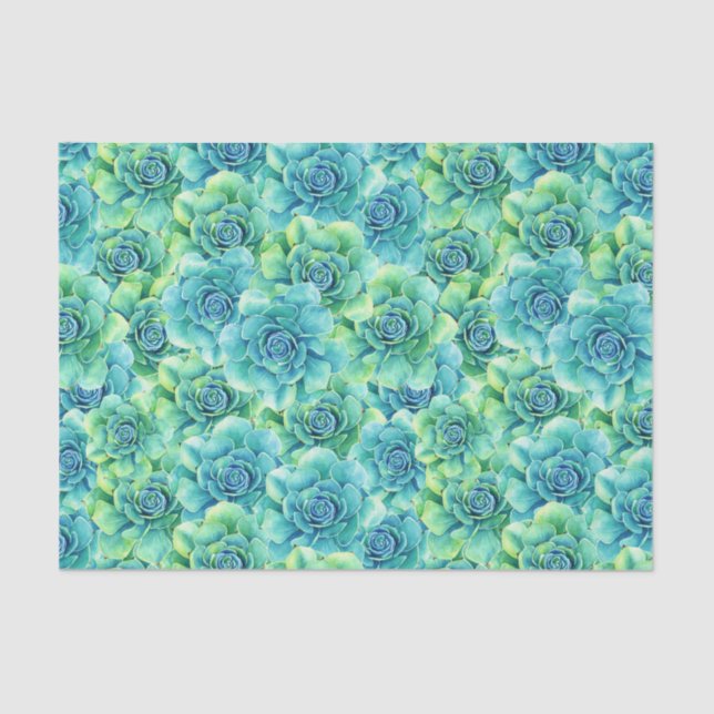 Succulent floral pattern party tissue tissue paper (Front)