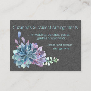 Succulent Flower Arrangement Business Card Heather