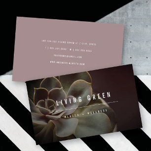 Succulent Flower Minimalist Photo Spa Wellness Business Card