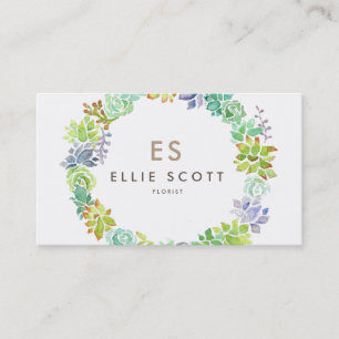 Succulent Garden Bold Business Business Card