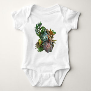 Succulent garden design baby bodysuit