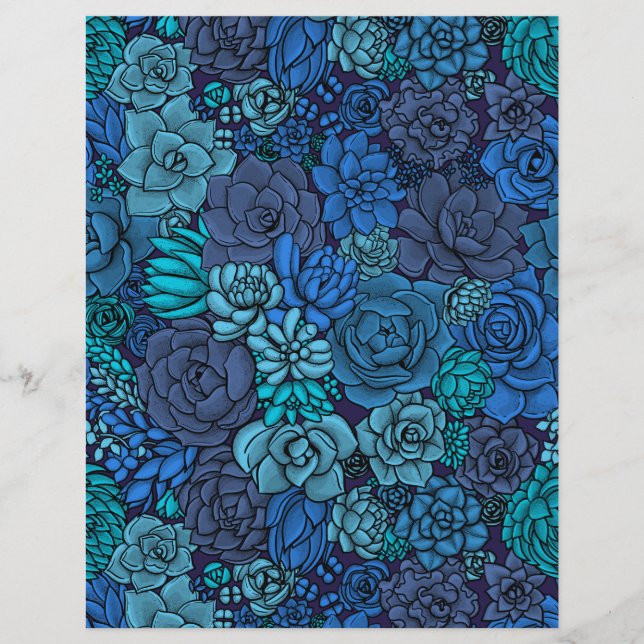 Succulent garden in blue (Front)