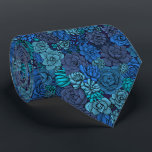 Succulent garden in blue tie<br><div class="desc">Hand -drawn pattern with various succulent plants.</div>