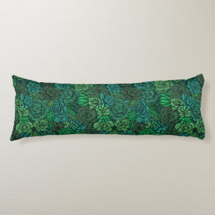 Succulent garden in green body cushion