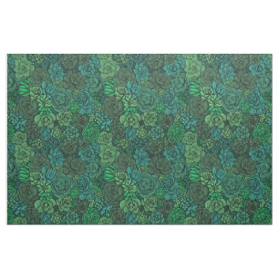 Succulent garden in green fabric