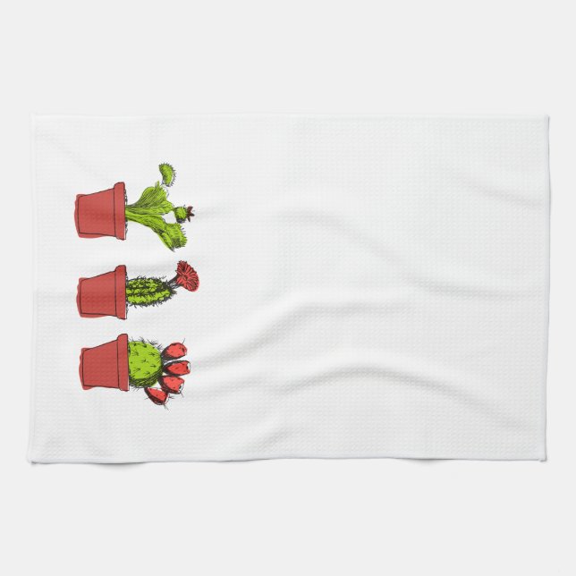Succulent Garden Kitchen Tea Towel (Horizontal)