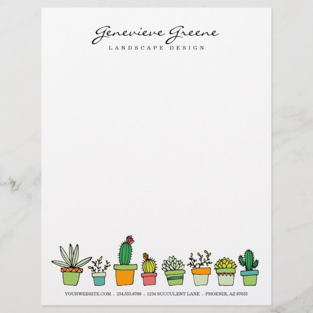 Succulent Garden Letterhead (Front)