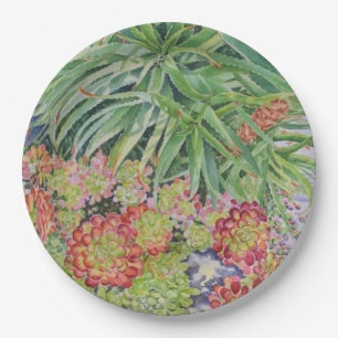 Succulent Garden Paper Plate