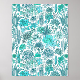 Succulent garden poster