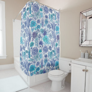 Succulent garden shower curtain