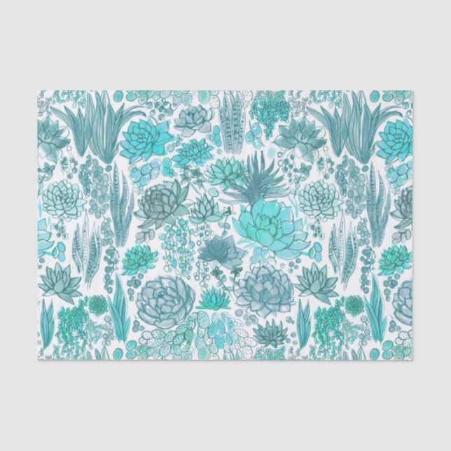 Succulent garden tissue paper (Front)