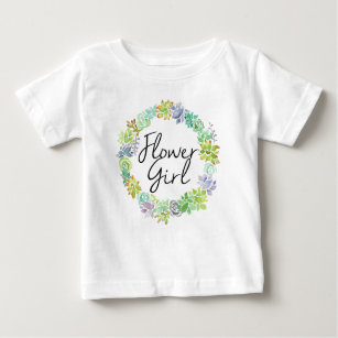 Succulent Garden   Watercolor Flower Girl Baby T-Shirt