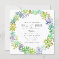Succulent Garden | Watercolor Wedding Invite