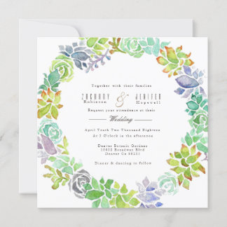 Succulent Garden | Watercolor Wedding Invite