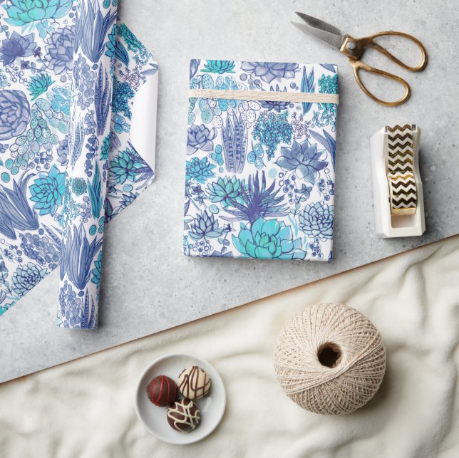 Succulent garden wrapping paper (Crafts)