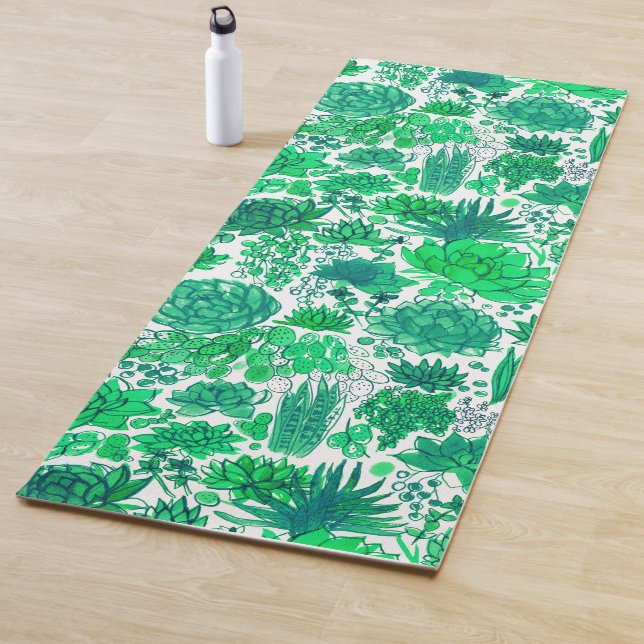 Succulent garden yoga mat (In Situ)