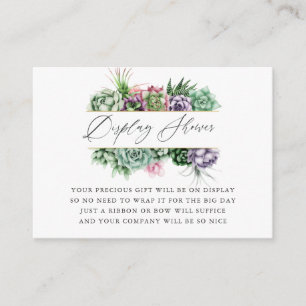 Succulent Geometric Baby Shower Display Shower Enclosure Card