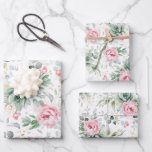 Succulent Gold Greenery and Pink Flowers Elegant Wrapping Paper Sheet<br><div class="desc">Succulents greenery,  pink flowers and gold eucalyptus leaves pattern elegant wrapping papers</div>