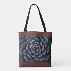 Succulent - green and red tote bag