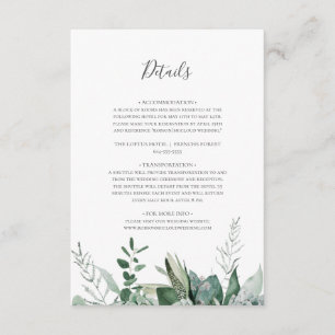 Succulent Greenery   Details Enclosure Card
