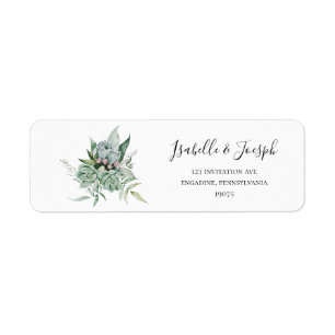 Succulent Greenery   Return Address Label