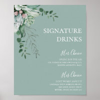 Succulent Greenery | Sage Green Signature Drinks