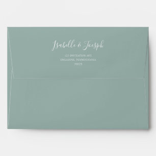 Succulent Greenery Sage Green Wedding Invitation Envelope