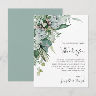 Succulent Greenery Sage Thank You Reception Card