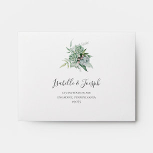 Succulent Greenery   Self Addressed RSVP Envelope