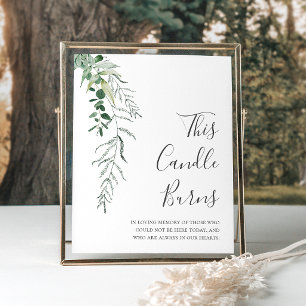 Succulent Greenery This Candle Burns Wedding Sign