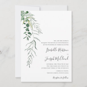 Succulent Greenery Traditional Wedding Invitatio Invitation
