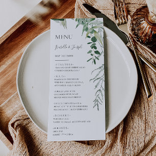 Succulent Greenery Wedding Dinner Menu