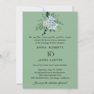 Succulent Greenery Wedding Invitation