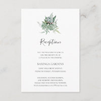 Succulent Greenery | Wedding Reception Card
